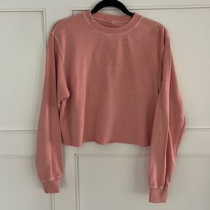 John Galt Pink Cropped Sweatshirt